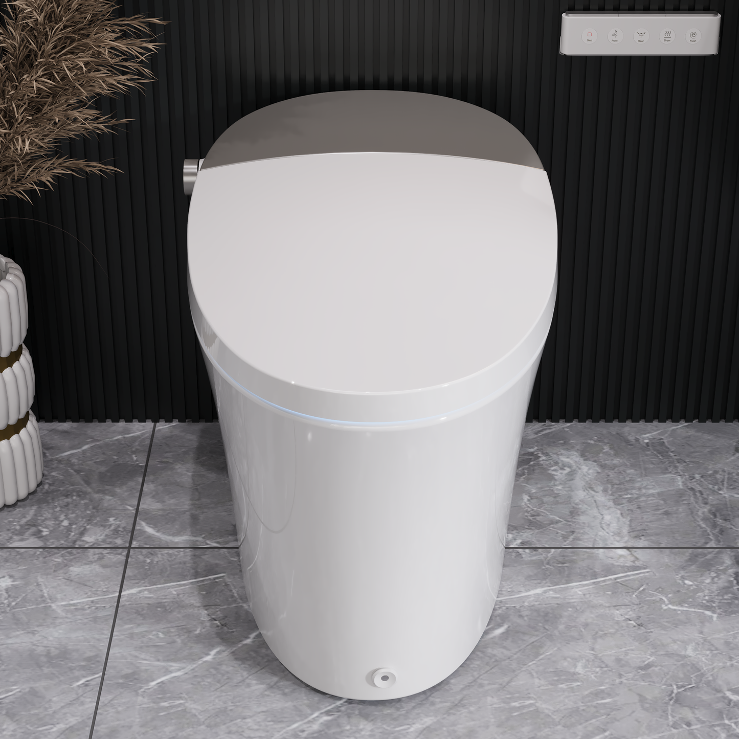 DeerValley Tankless Smart Toilet,Off-seat Auto Flush,Foot Kick Flush,Night Light,Modern Elongated Toilet with Warm Water,DV-1S0150/DV-1S0150-V3