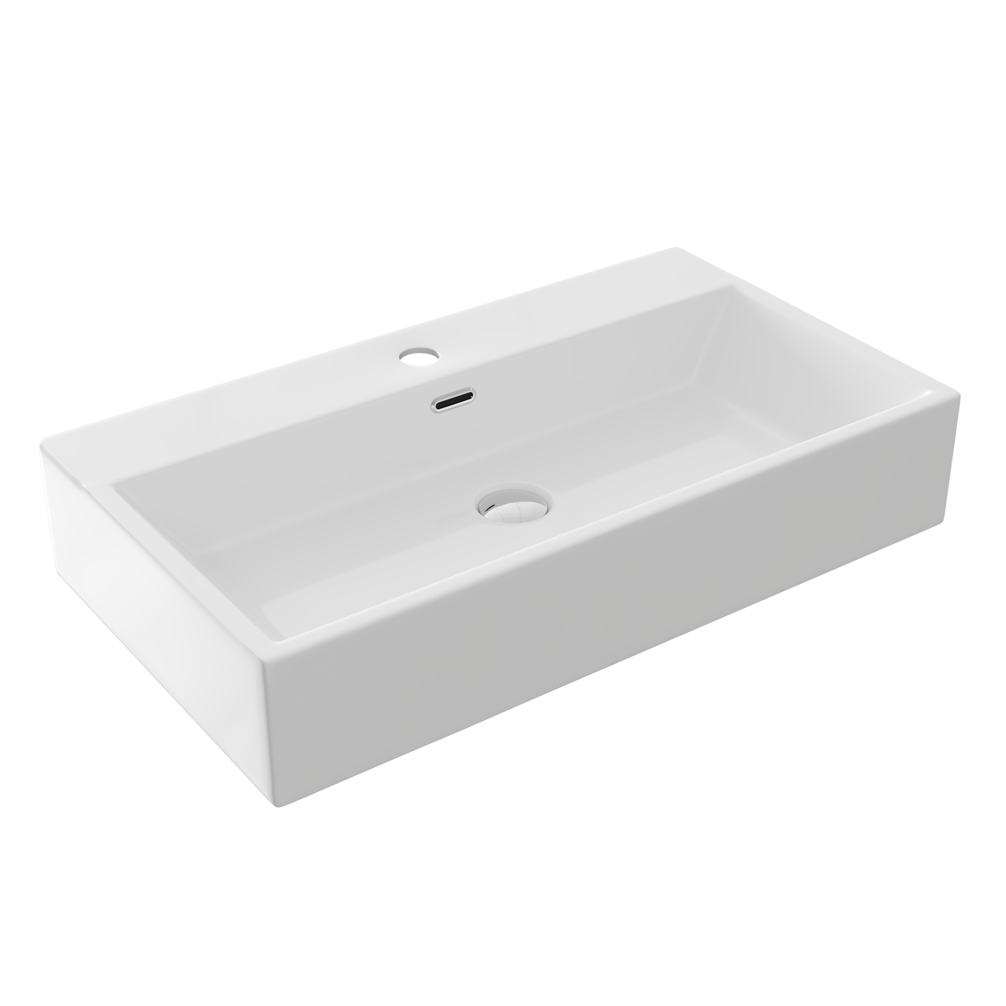30" Rectangular Console Bathroom Sink, Single Faucet Hole