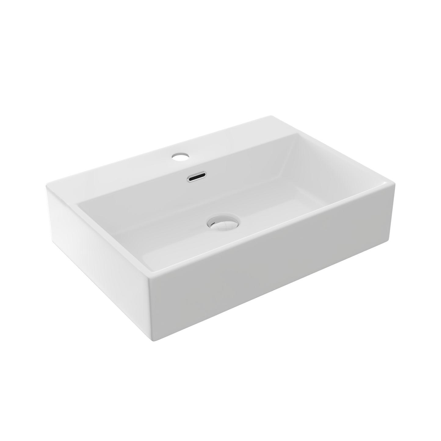 24" Rectangular Console Bathroom Sink, Single Faucet Hole