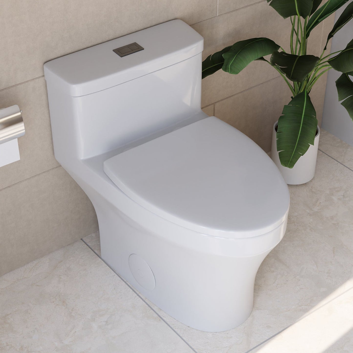 DeerValley DV-1F0075 – One-Piece Dual-Flush Elongated Toilet