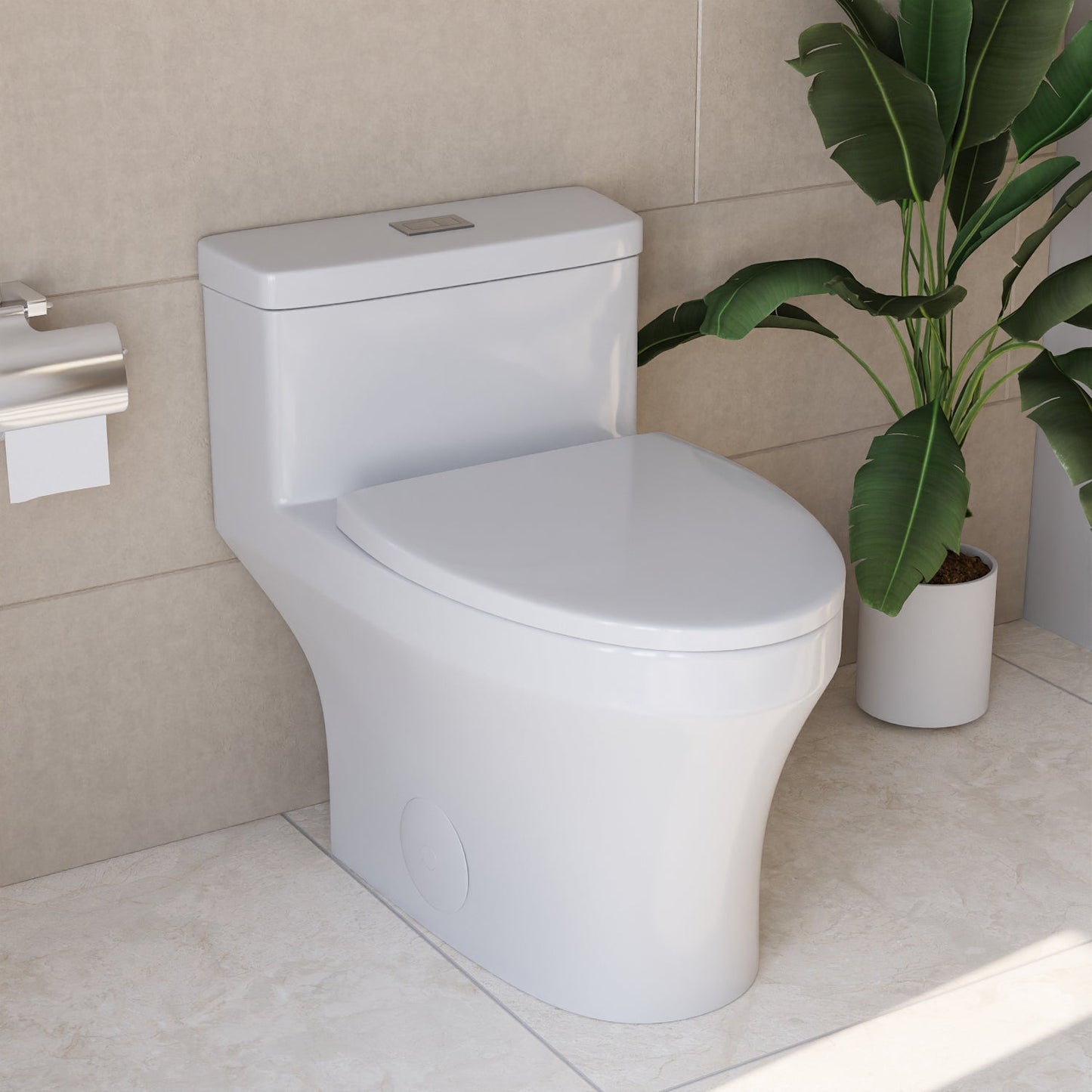 DeerValley DV-1F0075 – One-Piece Dual-Flush Elongated Toilet