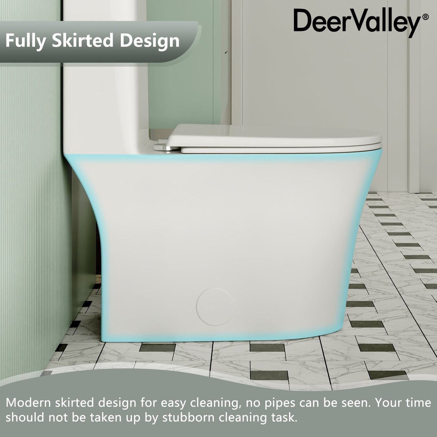 DeerValley DV-1F0248 – One-Piece Dual-Flush Elongated Toilet