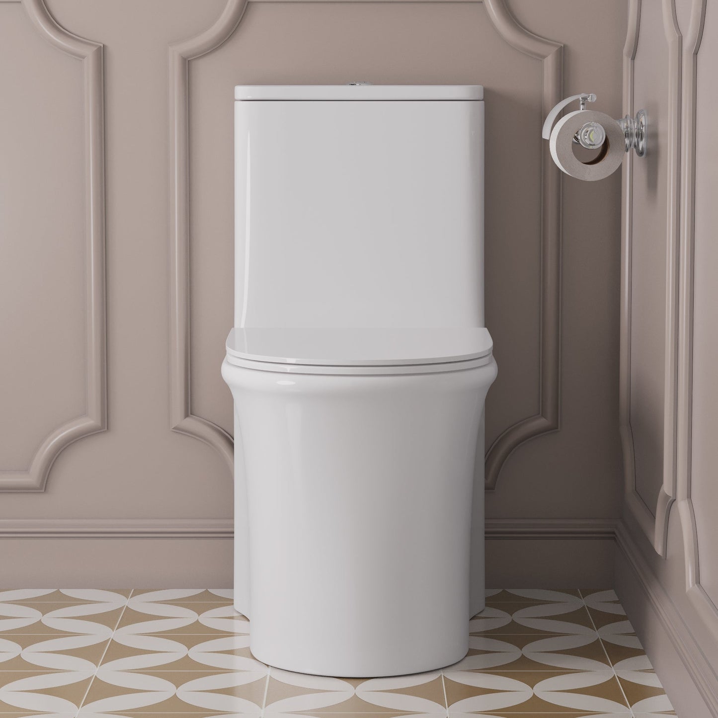 One Piece Toilet for Bathroom with Comfort Chair Seat ADA Height Skirted Toilets, White