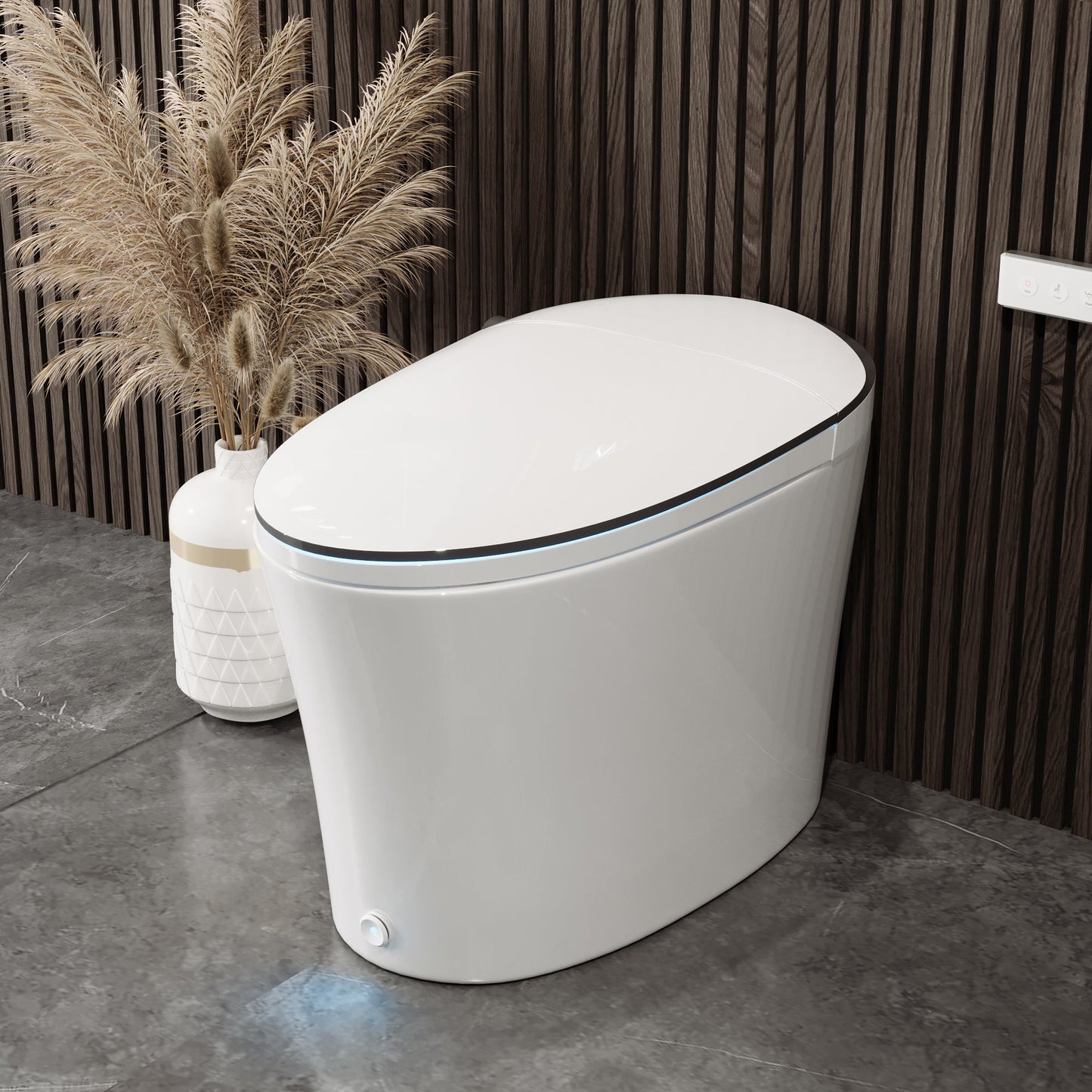 DeerValley  Smart Bidet Toilet Quiet-Closed Heated Seat Sensor Auto, Foot Kick & Blackout Flush, Warm Wash, Night Light,DV-1S0019-V3