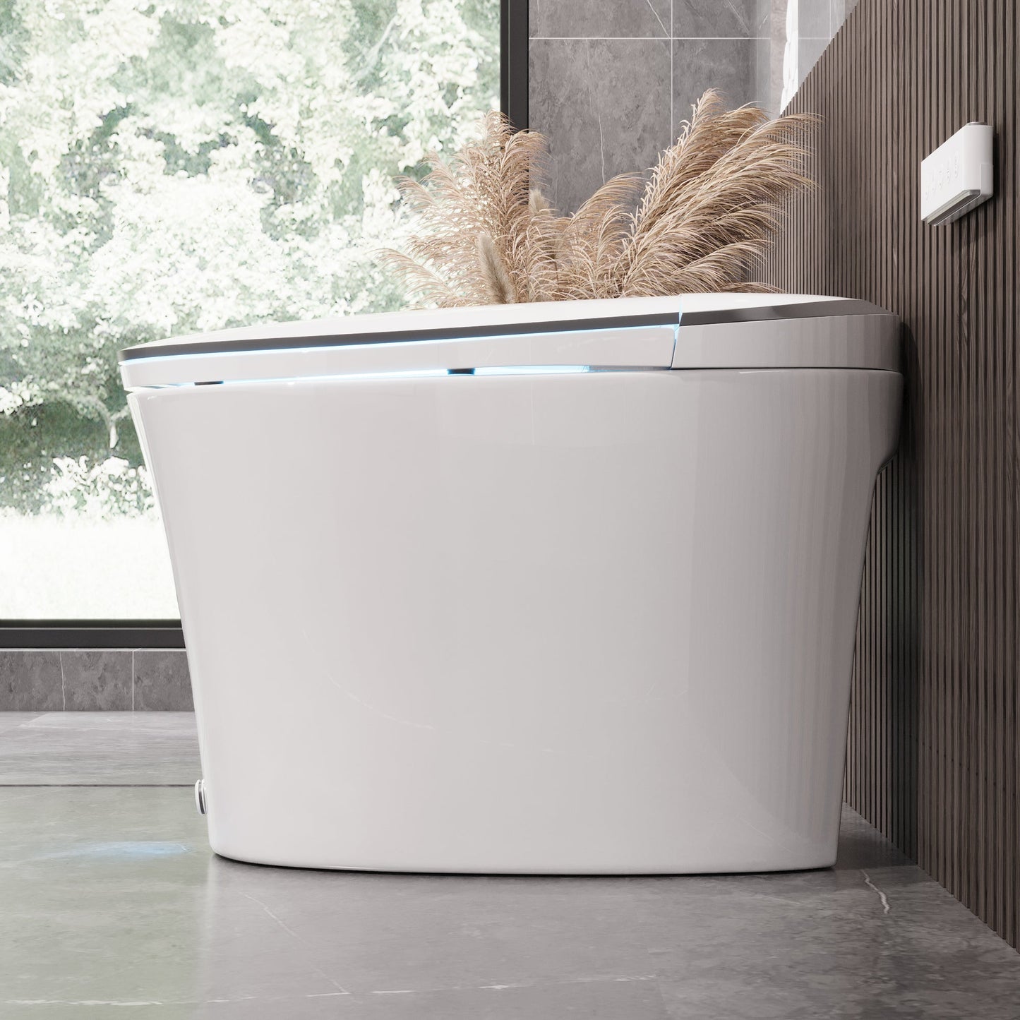 DeerValley  Smart Bidet Toilet Quiet-Closed Heated Seat Sensor Auto, Foot Kick & Blackout Flush, Warm Wash, Night Light,DV-1S0019-V3