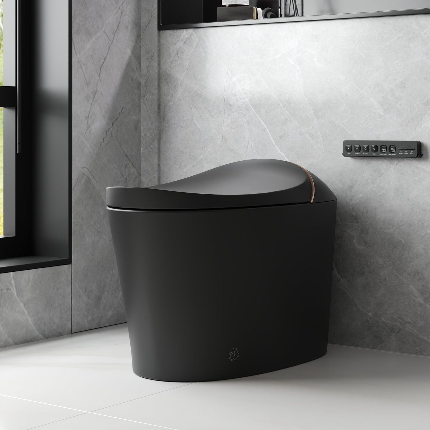 DeerValley Smart Toilet with Off-Seat Flush/Foot Sensor Flush, Automatic Tankless Toilet with Heated Seat, Warm Water Cleaning, Warm Air dryer,DV-1S0160/V1/V3