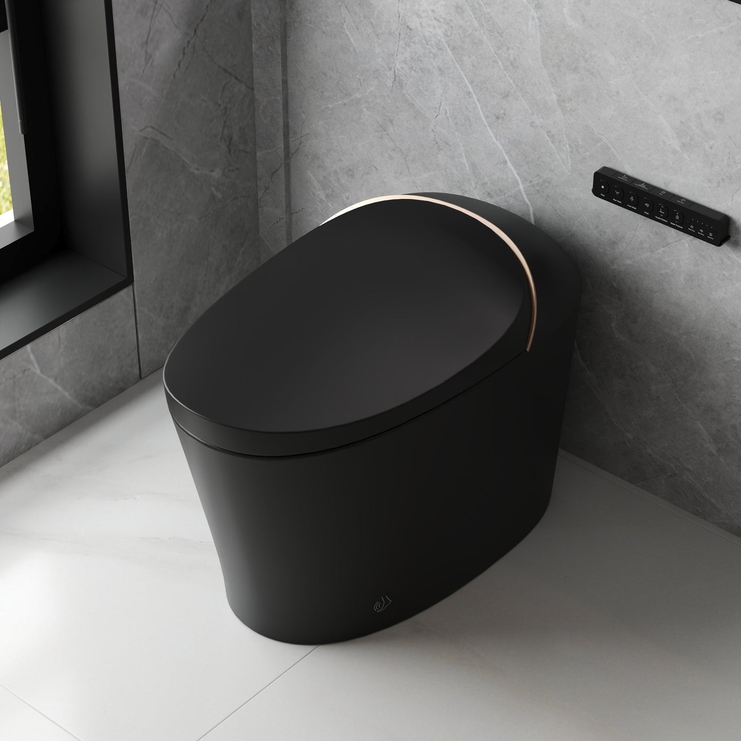 DeerValley Smart Toilet with Off-Seat Flush/Foot Sensor Flush, Automatic Tankless Toilet with Heated Seat, Warm Water Cleaning, Warm Air dryer,DV-1S0160/V1/V3