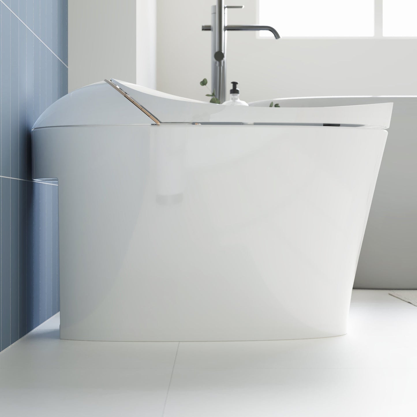 DeerValley Smart Toilet with Off-Seat Flush/Foot Sensor Flush, Automatic Tankless Toilet with Heated Seat, Warm Water Cleaning, Warm Air dryer,DV-1S0160/V1/V3