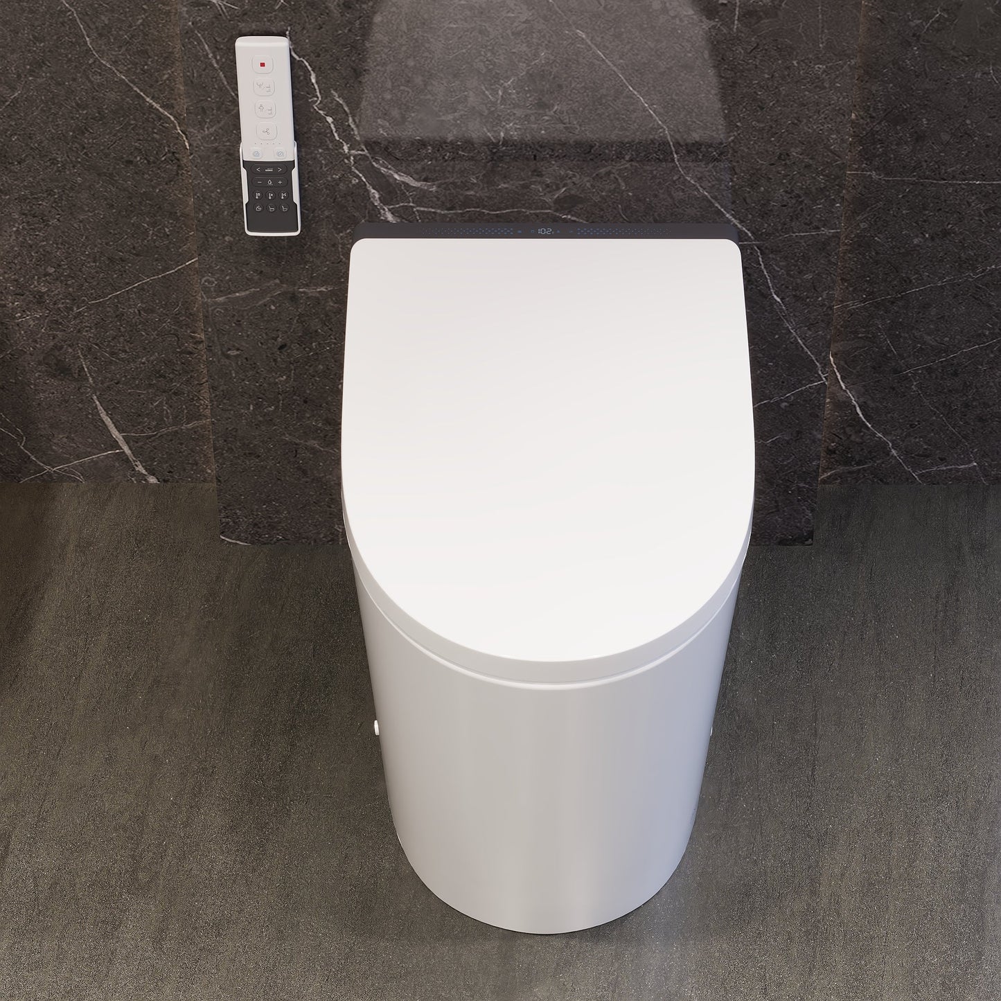 Smart Bidet Toilet with Auto Flush & Foam Shield Technology Modern Tankless Smart Toilet with Bidet, Warm Air Dryer, Heated Seat & Night Light (Remote Included) - DV-1S0289 / DV-1S0289-V3