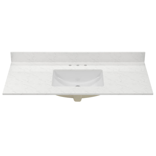 48.8" Rectangular Vanity Top Sink, Overflow Hole