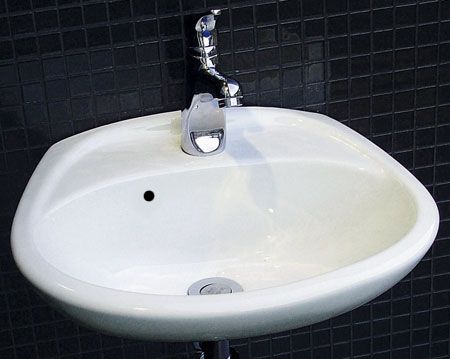 ALFI brand AB106 White Rounded Porcelain Wall Mount Bathroom Sink Basin