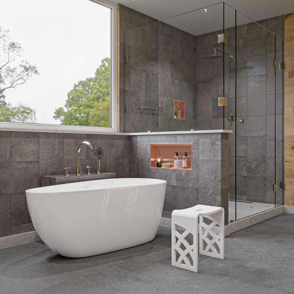 ALFI brand AB8861 59 Inch White Oval Acrylic Free Standing Soaking Bathtub