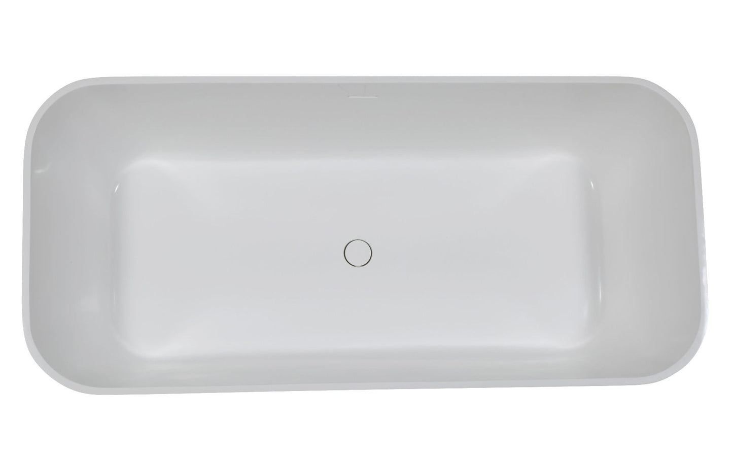ALFI brand AB9952BM 67" Black & White Matte Rectangular Solid Surface Resin Soaking Bathtub