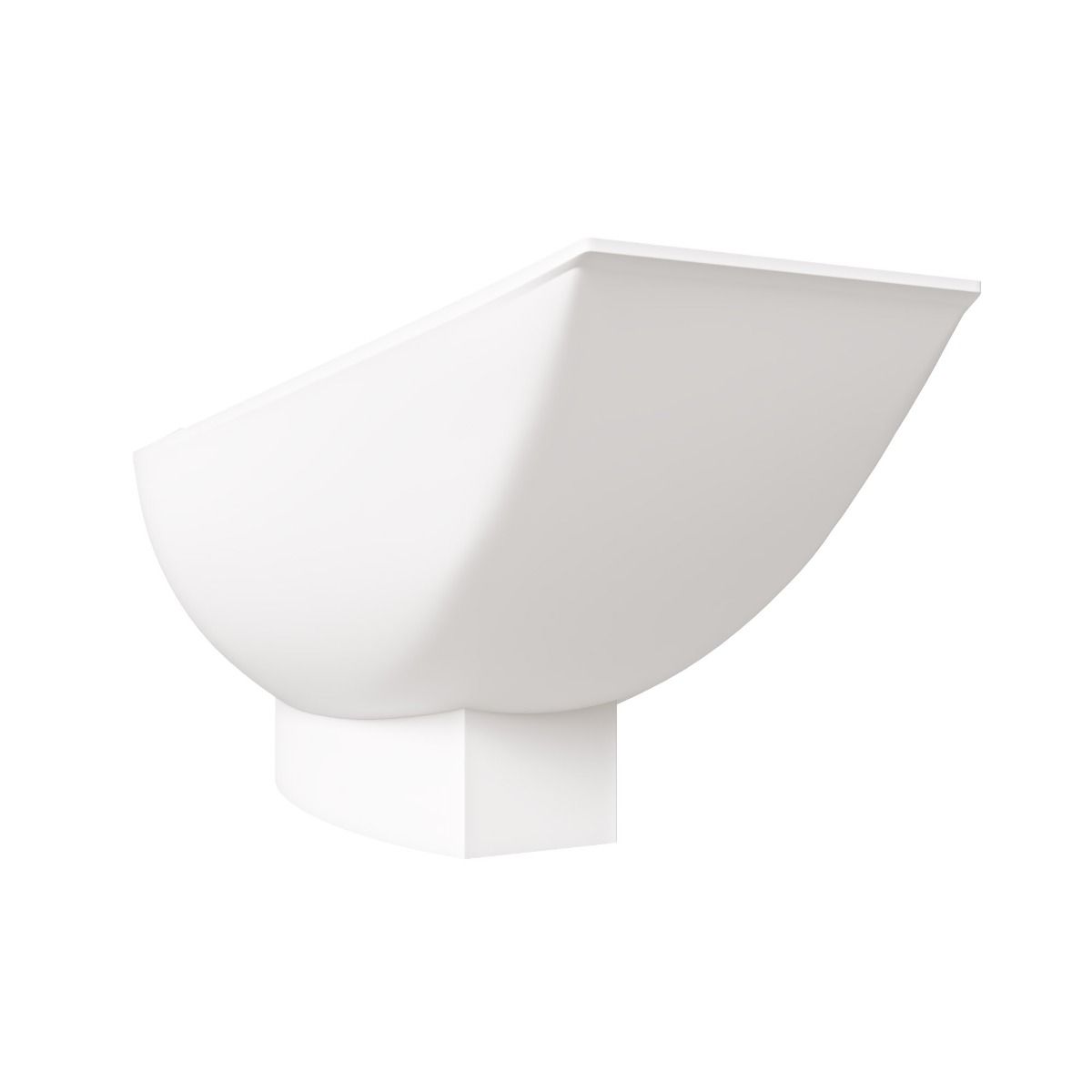 ALFI brand AB9991 White Matte 71" Solid Surface Resin Free Standing Hammock Style Bathtub