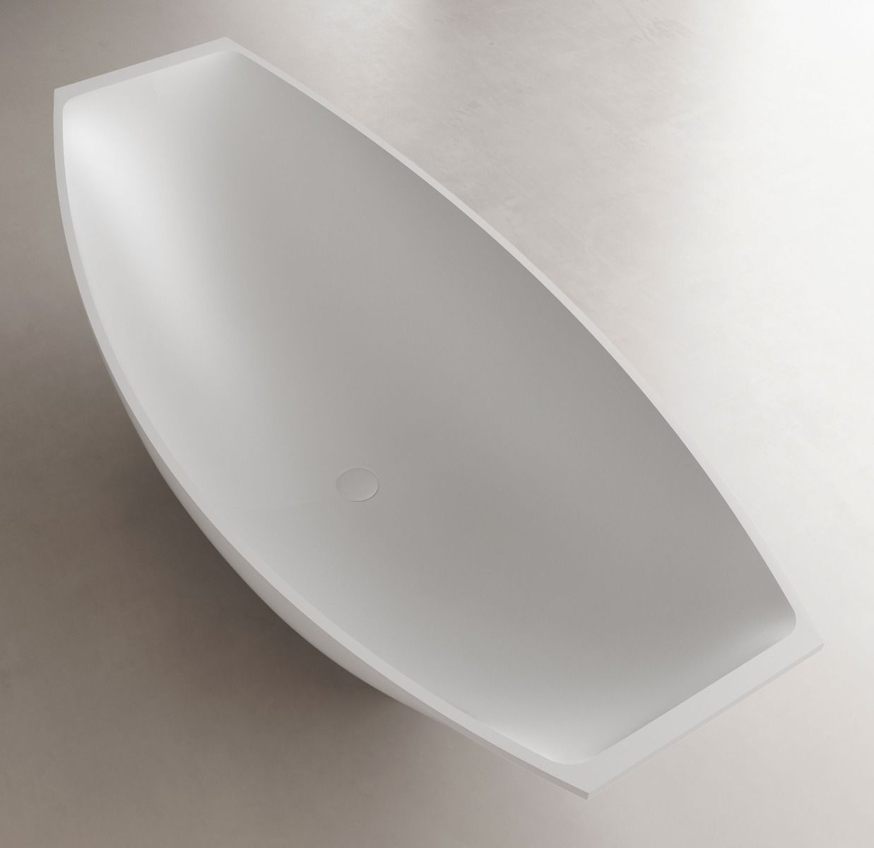 ALFI brand AB9991 White Matte 71" Solid Surface Resin Free Standing Hammock Style Bathtub