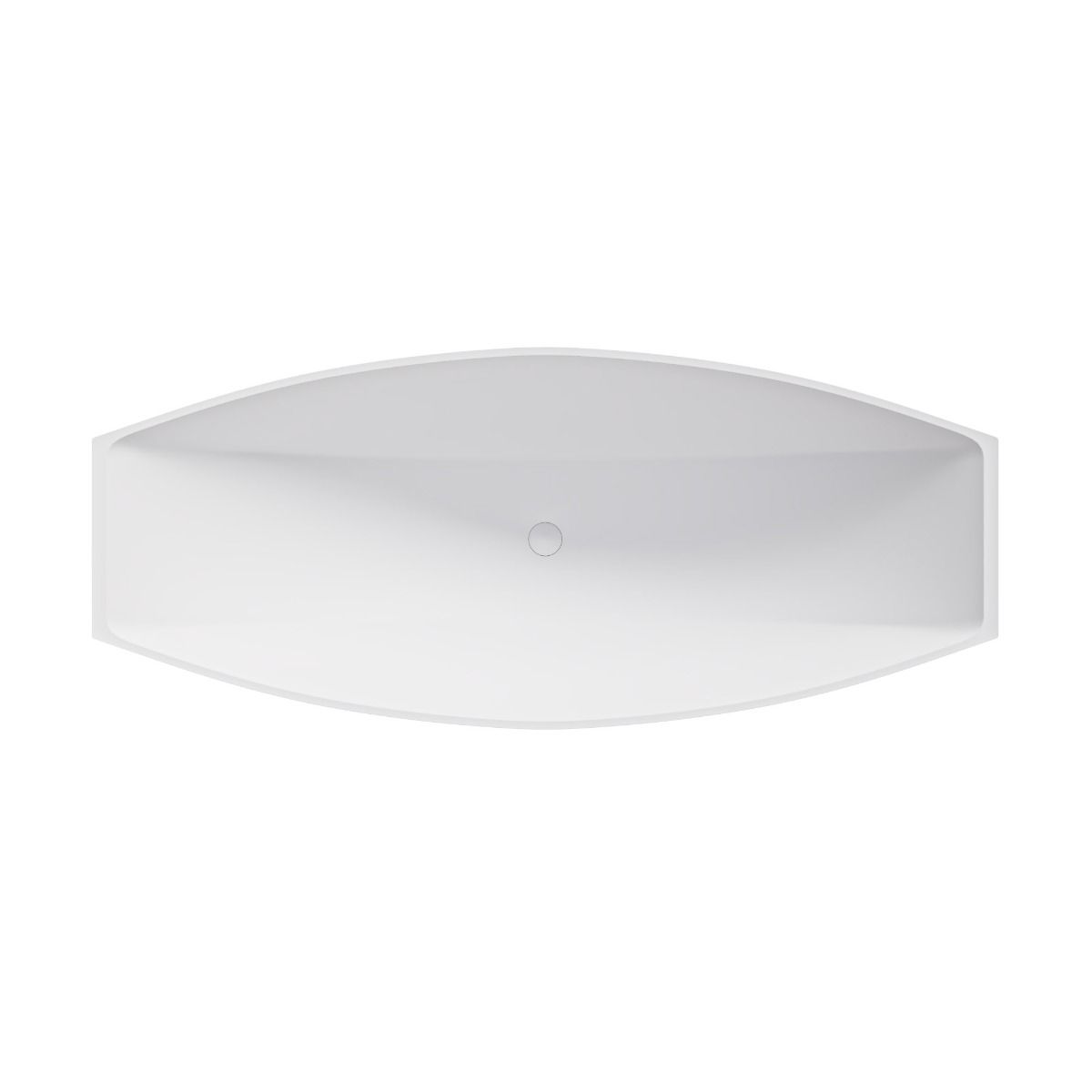 ALFI brand AB9991 White Matte 71" Solid Surface Resin Free Standing Hammock Style Bathtub