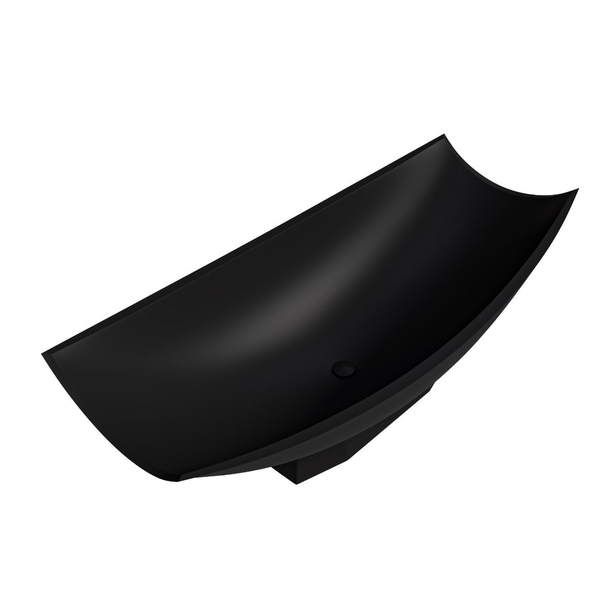 ALFI brand AB9992BM Black Matte 71" Solid Surface Resin Free Standing Hammock Style Bathtub