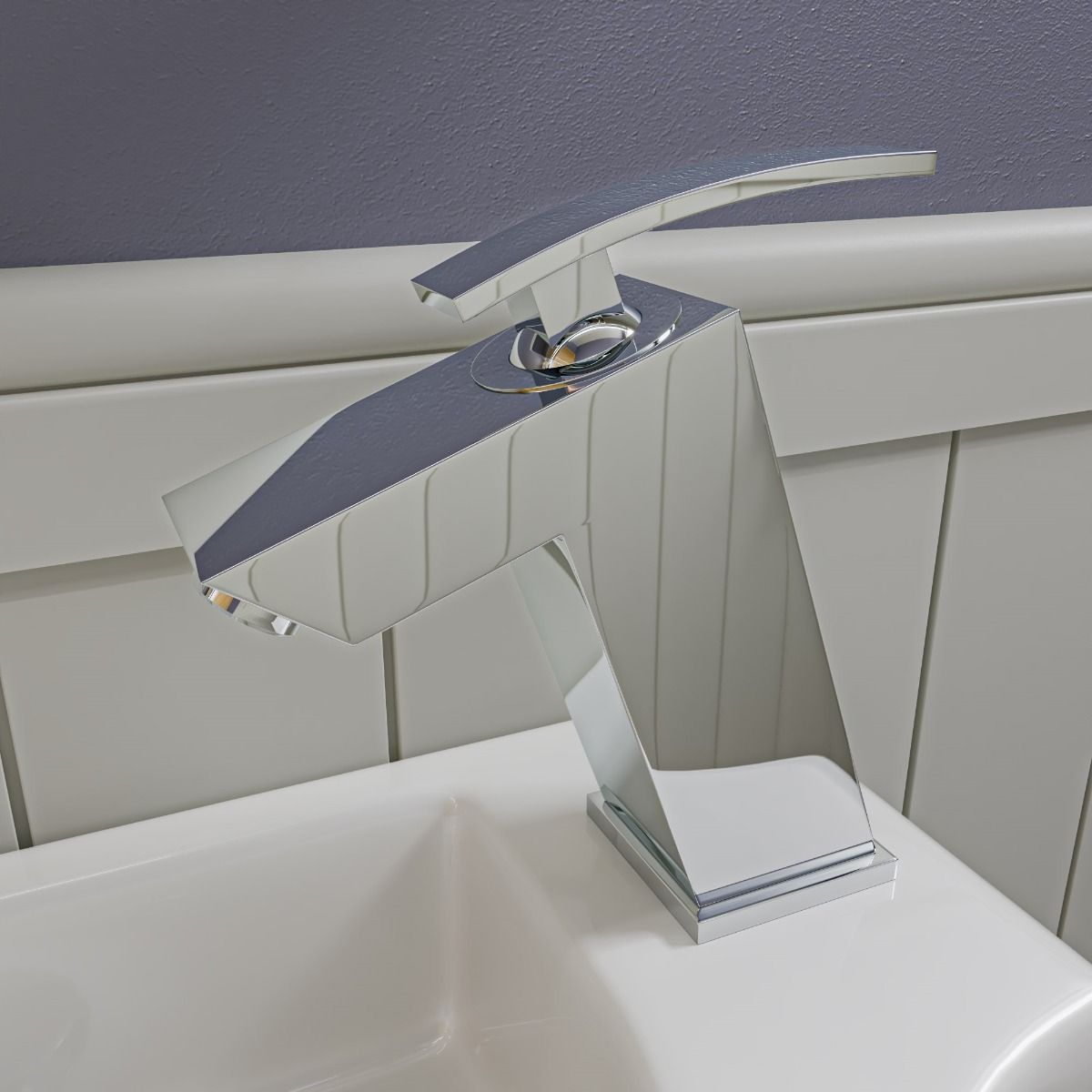 ALFI brand ABC114 White 18" Small Wall Mounted Ceramic Sink with Faucet Hole