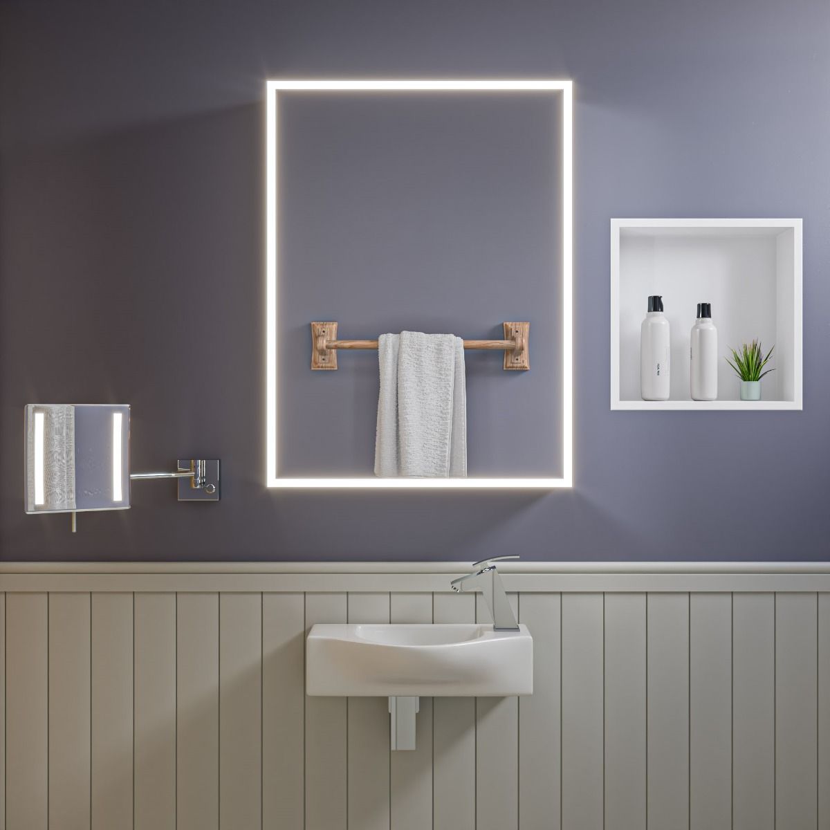 ALFI brand ABC114 White 18" Small Wall Mounted Ceramic Sink with Faucet Hole