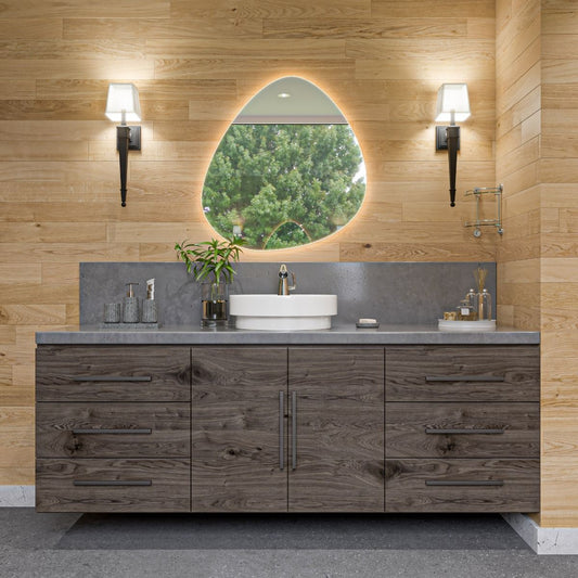 ALFI brand ABC702 White 19" Round Semi Recessed Ceramic Sink with Faucet Hole