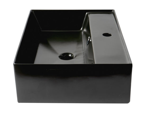 ALFI brand ABC901-BM 24" Modern Rectangular Above Mount Ceramic Sink with Faucet Hole