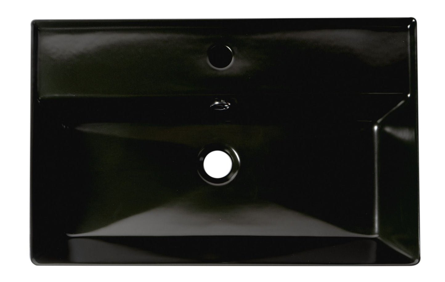 ALFI brand ABC901-BM 24" Modern Rectangular Above Mount Ceramic Sink with Faucet Hole
