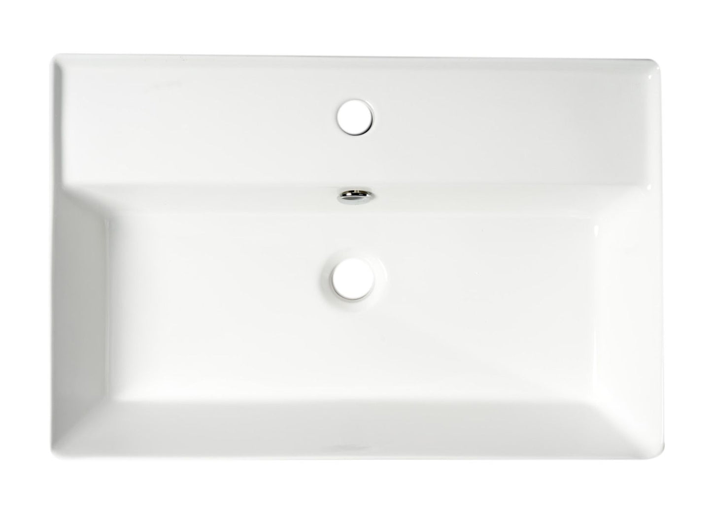 ALFI brand ABC901-W 24" Modern Rectangular Above Mount Ceramic Sink with Faucet Hole