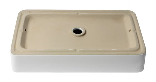ALFI brand ABC902-W 24" Modern Rectangular Above Mount Ceramic Sink