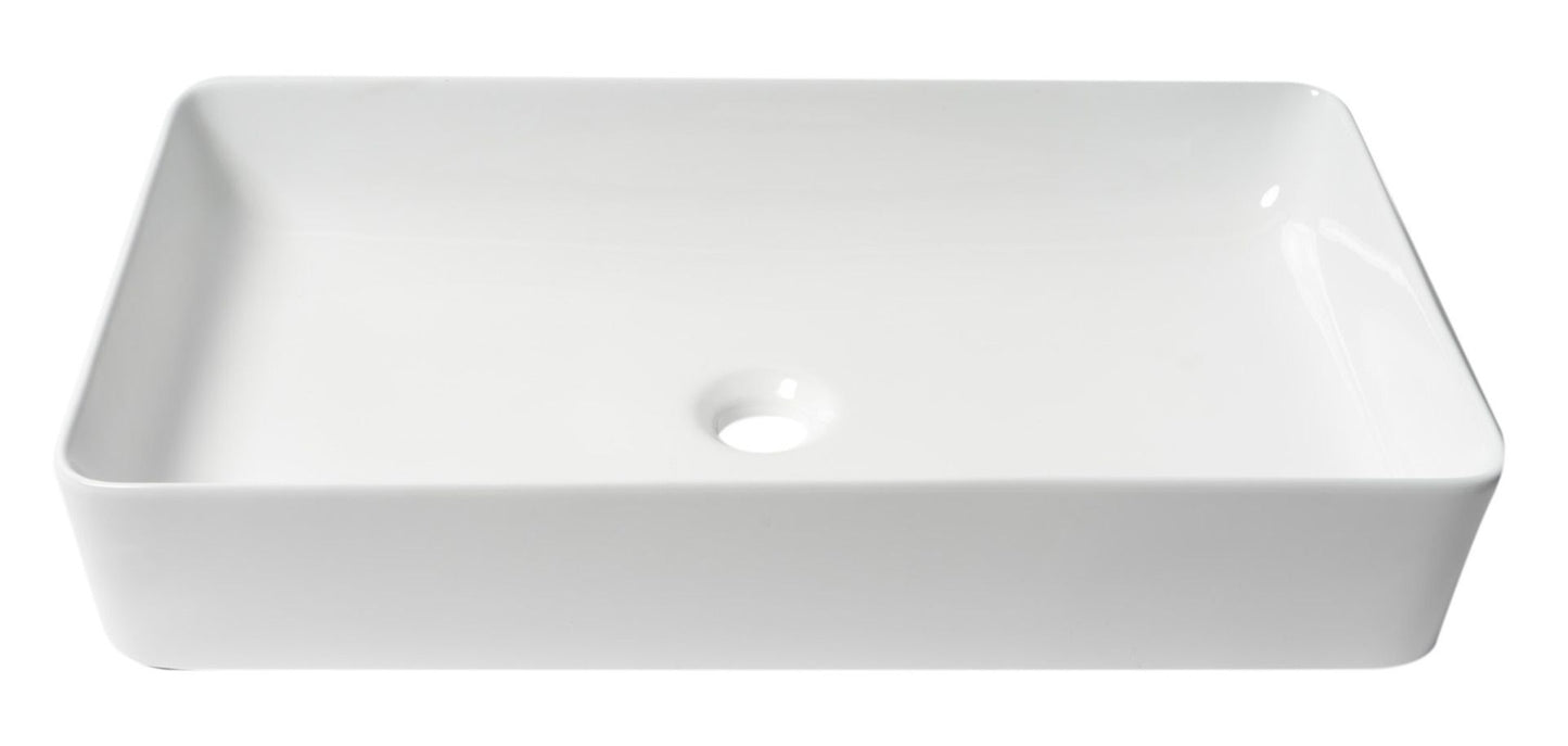 ALFI brand ABC902-W 24" Modern Rectangular Above Mount Ceramic Sink
