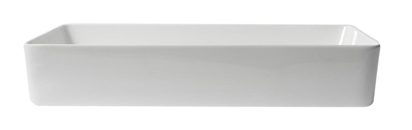 ALFI brand ABC902-W 24" Modern Rectangular Above Mount Ceramic Sink