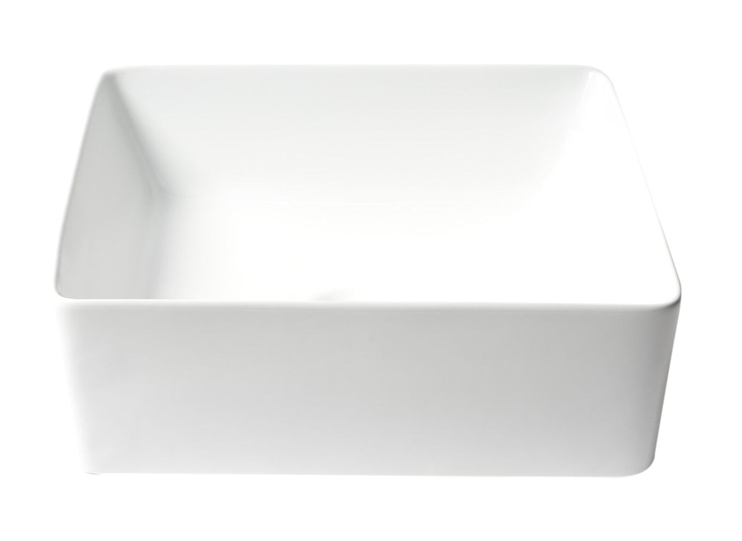 ALFI brand ABC903-W 16" Modern Square Above Mount Ceramic Sink