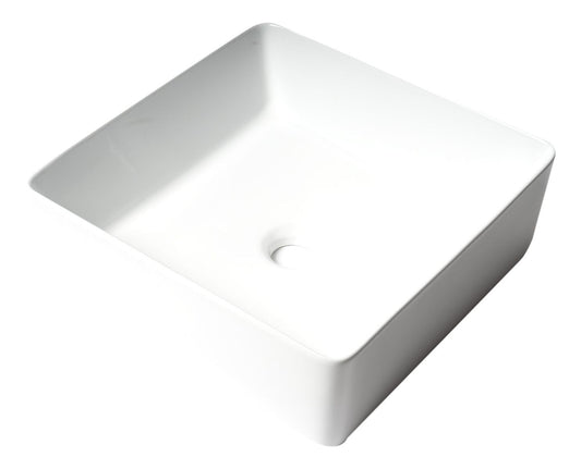 ALFI brand ABC903-W 16" Modern Square Above Mount Ceramic Sink