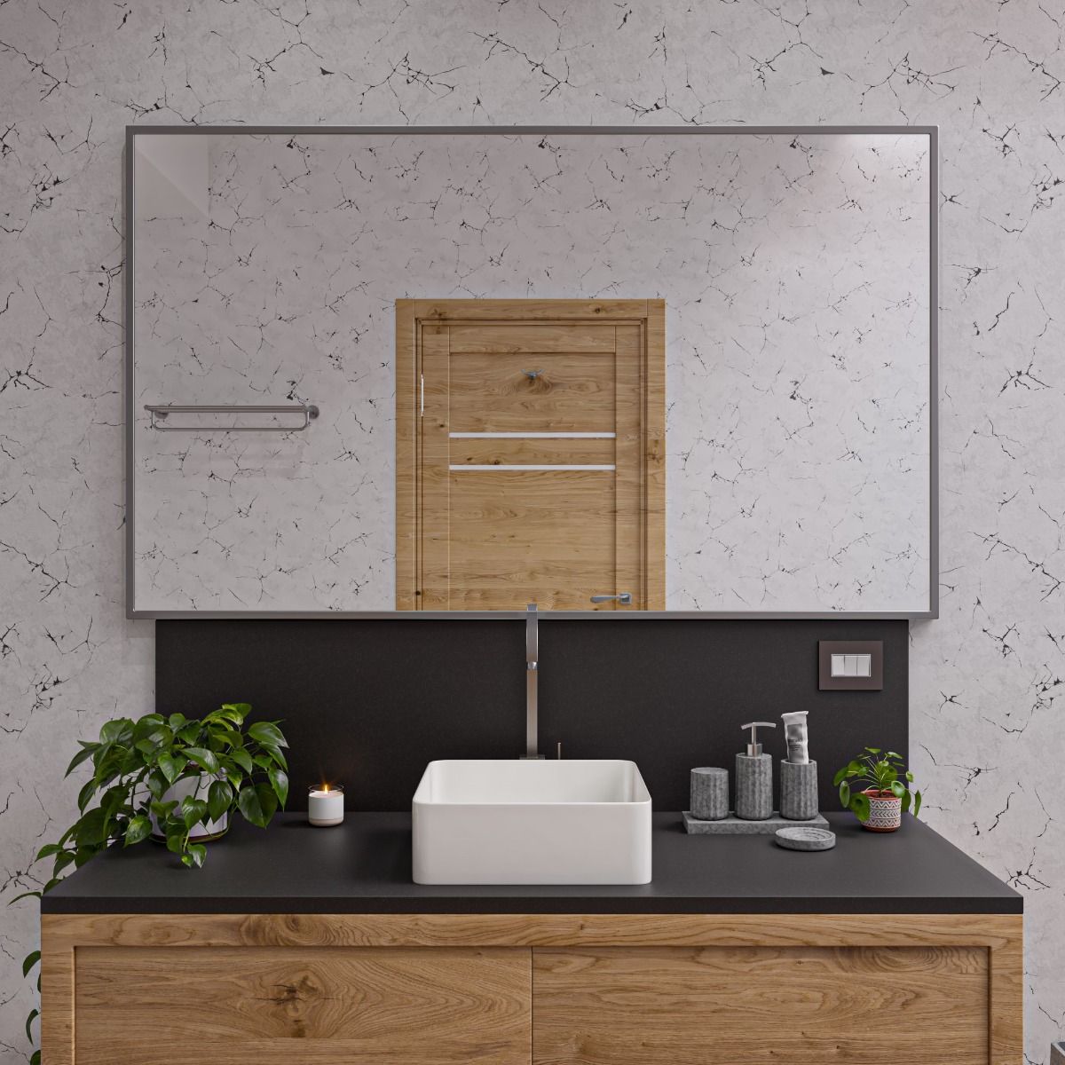 ALFI brand ABC903-W 16" Modern Square Above Mount Ceramic Sink
