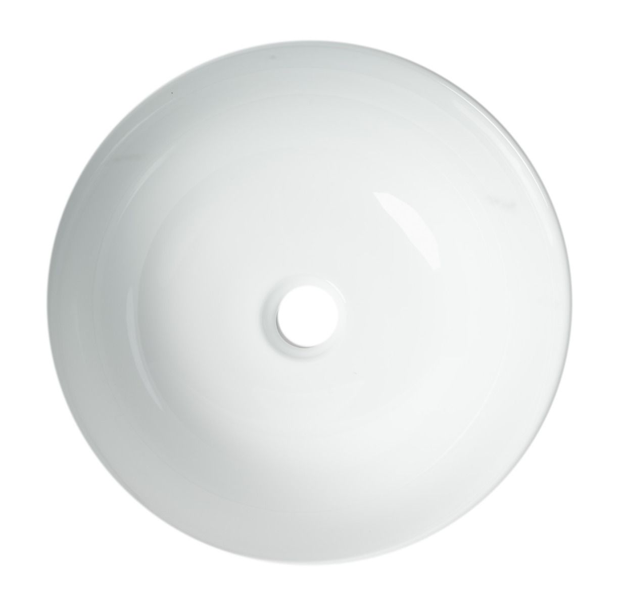 ALFI brand ABC906 Black & White 15" Round Vessel Above Mount Ceramic Sink