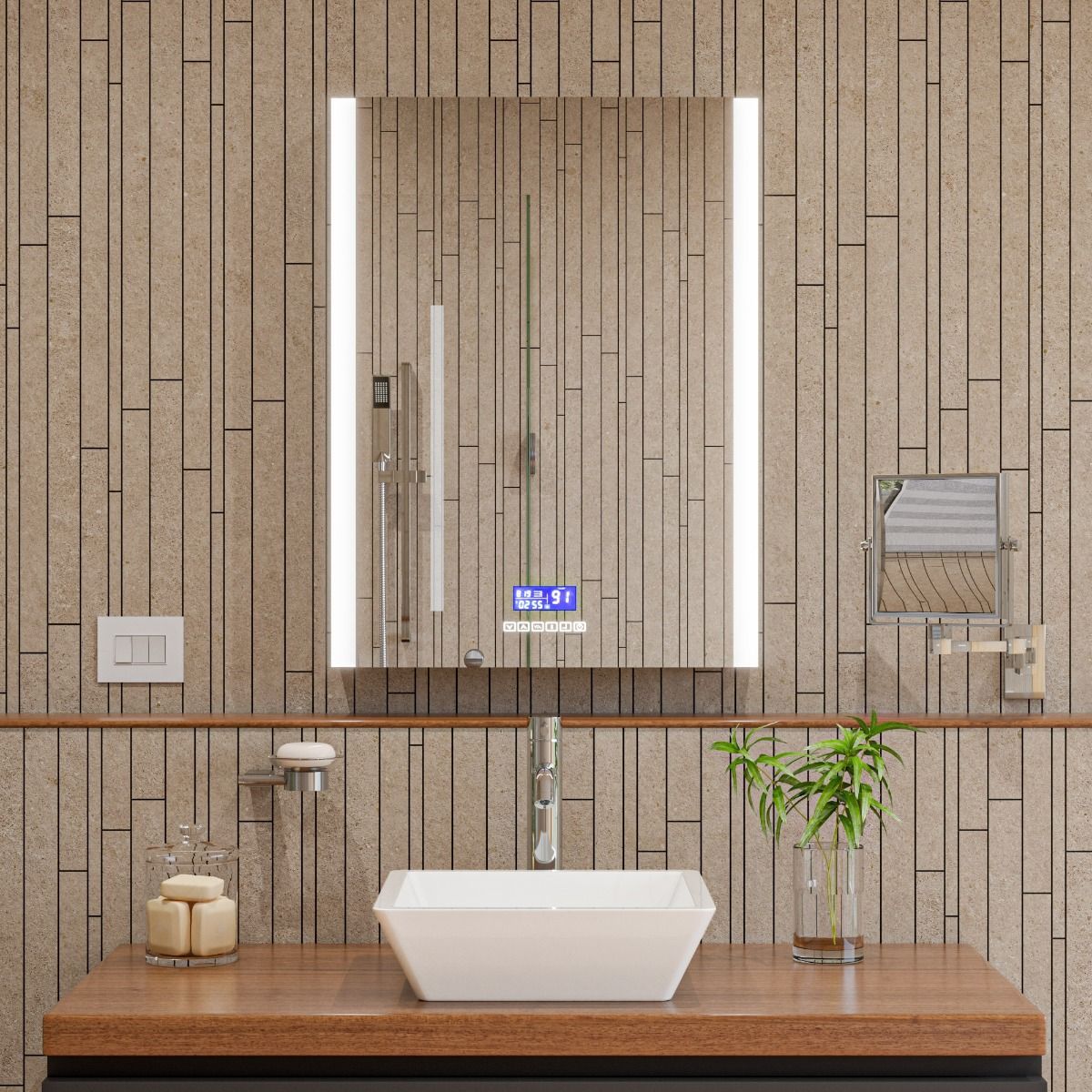 ALFI brand ABC912 White 17" Square Above Mount Ceramic Sink