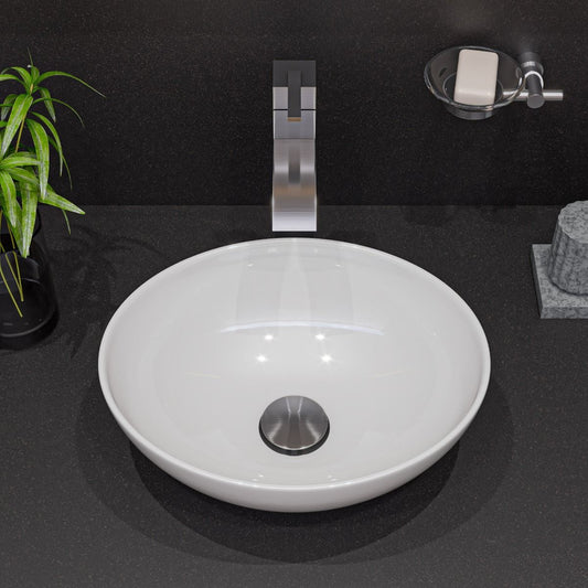 ALFI brand ABC913 White 16" Egg Shape Above Mount Ceramic Sink