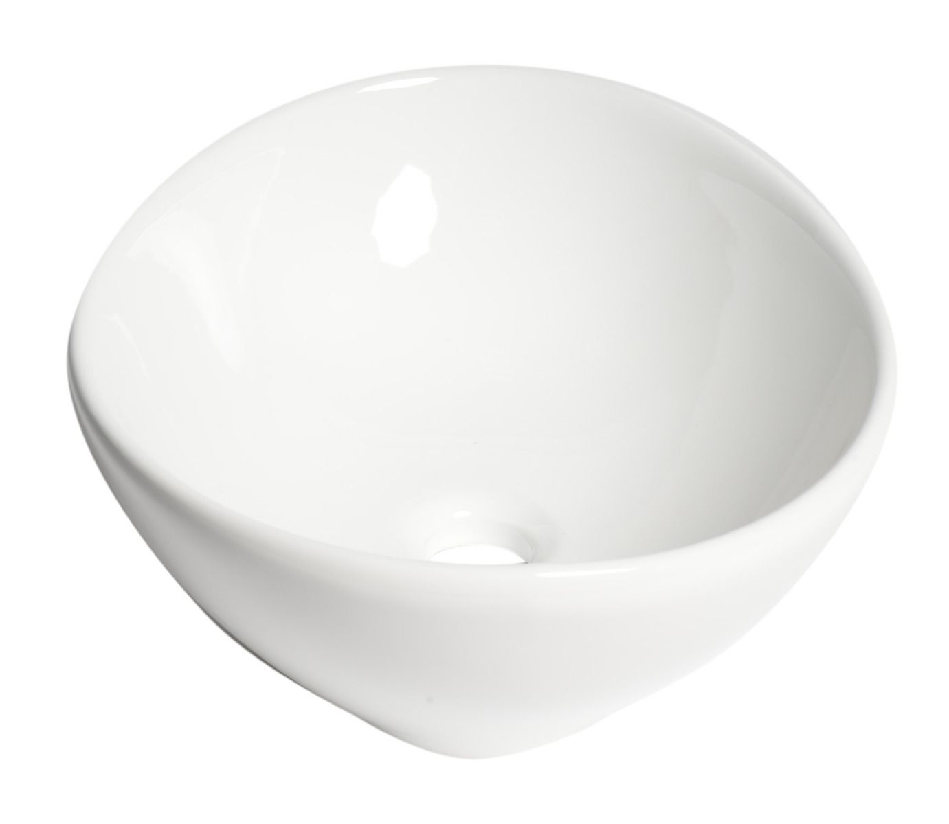ALFI brand ABC913 White 16" Egg Shape Above Mount Ceramic Sink