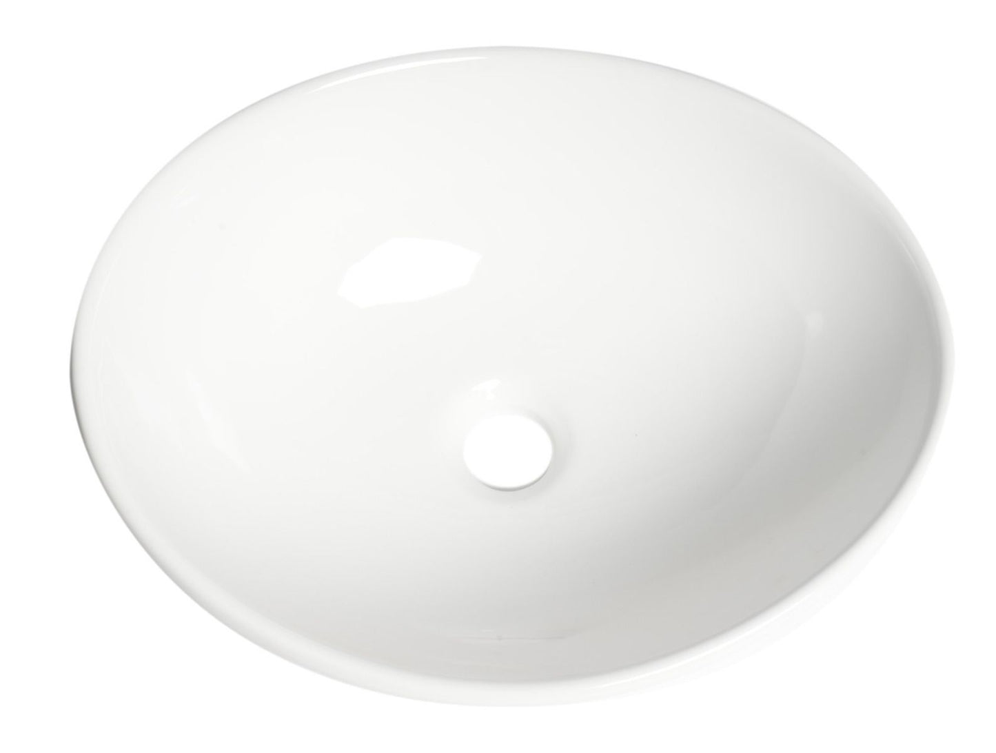 ALFI brand ABC913 White 16" Egg Shape Above Mount Ceramic Sink