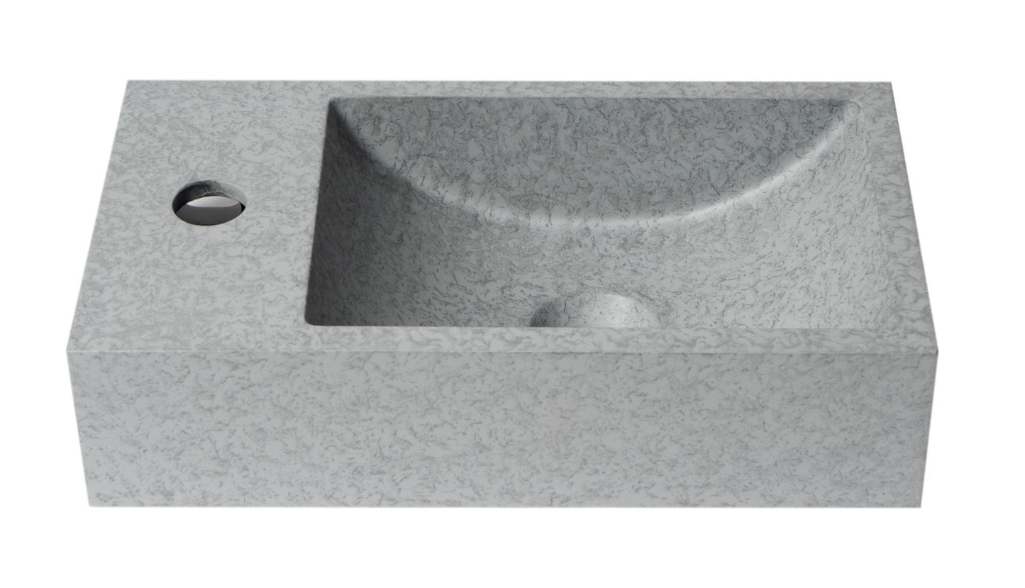 ALFI brand ABCO108 16" Small Rectangular Solid Concrete Gray Matte Wall Mounted Bathroom Sink