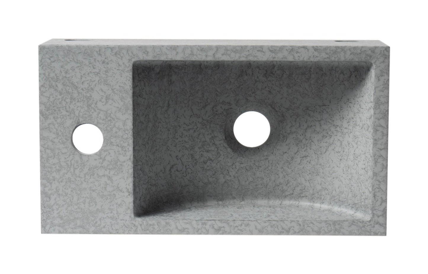 ALFI brand ABCO108 16" Small Rectangular Solid Concrete Gray Matte Wall Mounted Bathroom Sink