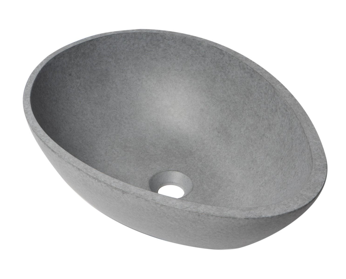 ALFI brand ABCO21O 21" Solid Concrete Tear Drop Above Mount Vessel Sink