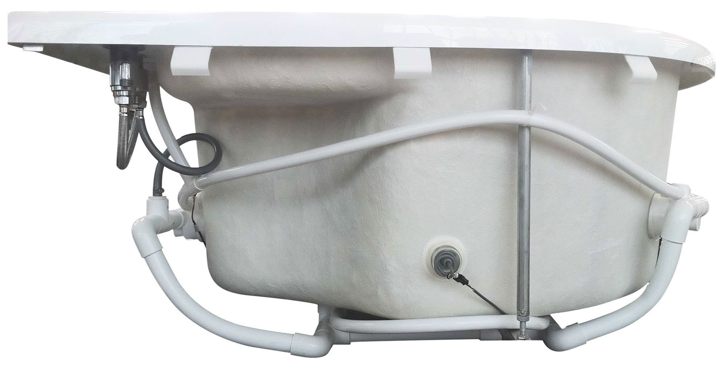 EAGO AM124ETL-R 6 ft Right Corner Acrylic White Whirlpool Bathtub for Two