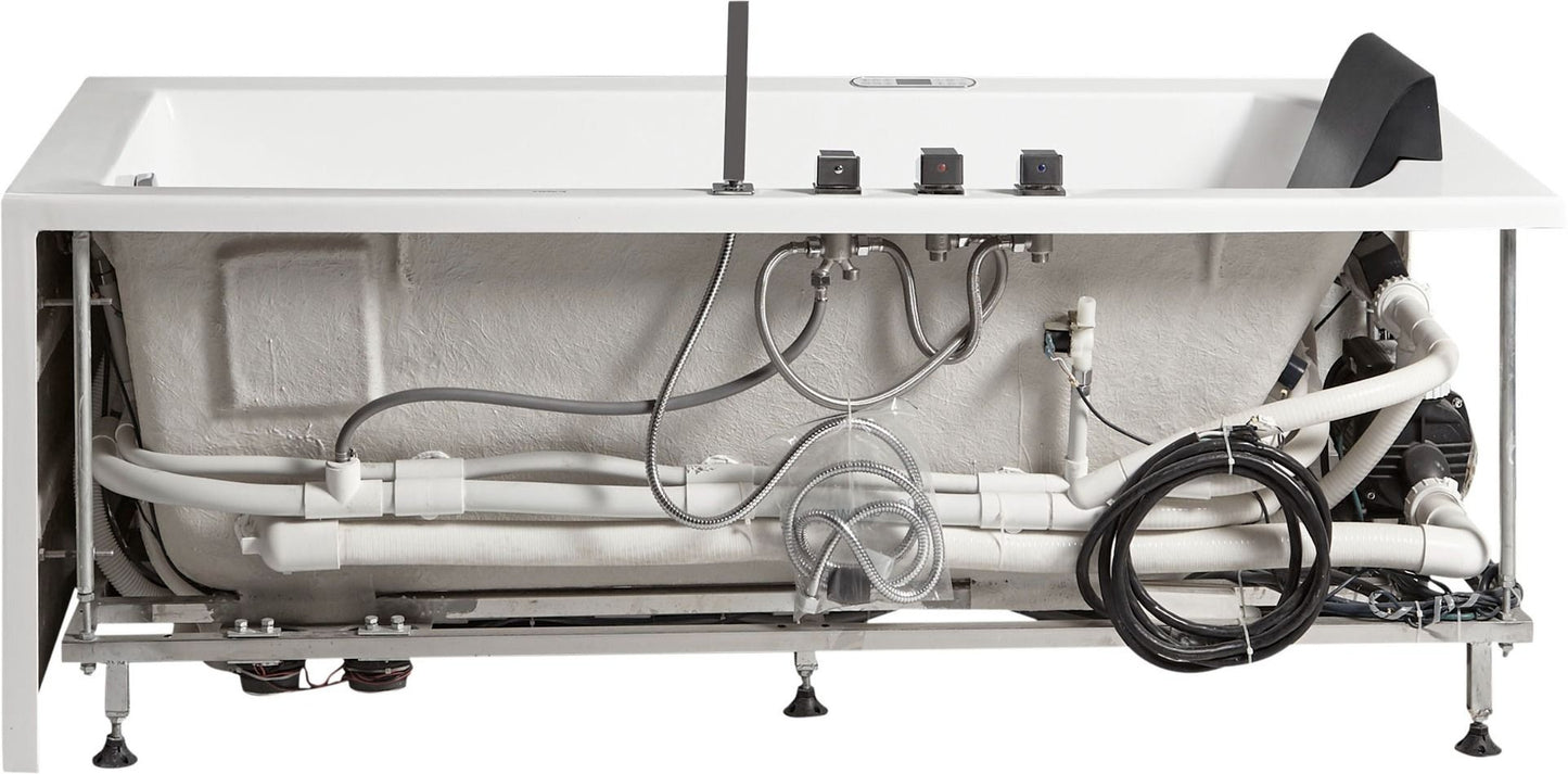 EAGO AM154ETL-R5 5 ft Acrylic White Rectangular Whirlpool Bathtub w Fixtures