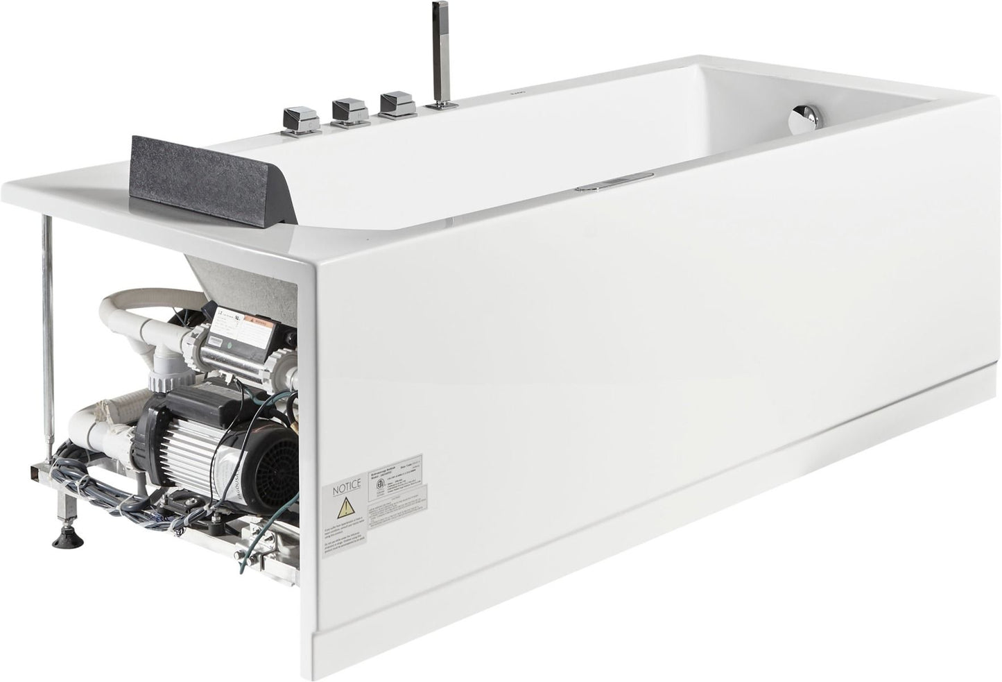 EAGO AM154ETL-R6 6 ft Acrylic White Rectangular Whirlpool Tub With Fixtures