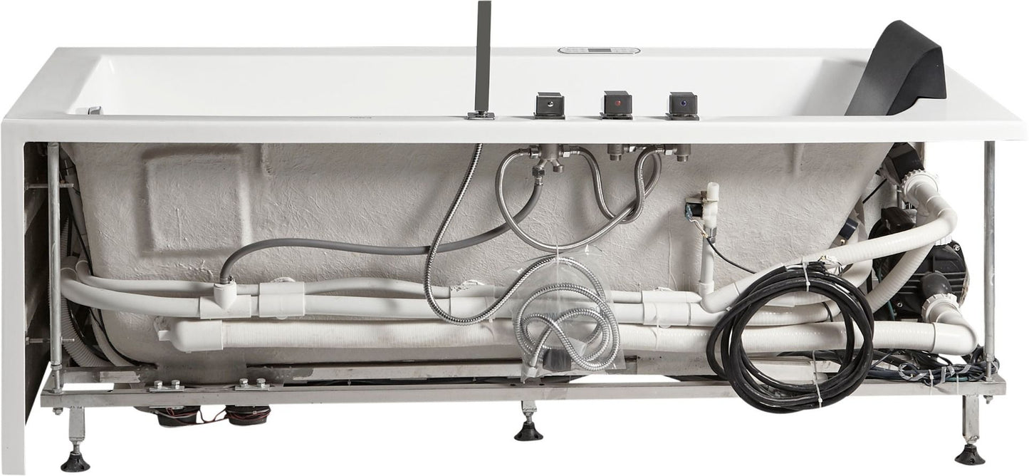 EAGO AM154ETL-L6 6 ft Acrylic White Rectangular Whirlpool Tub With Fixtures