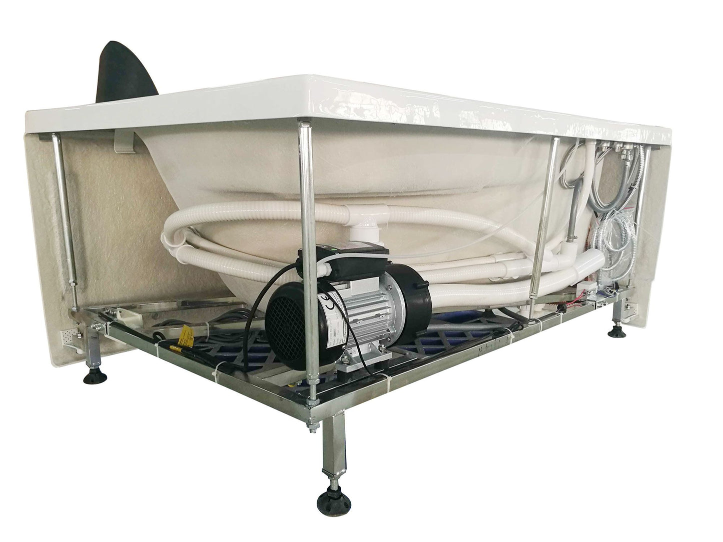 EAGO AM161-L 59" Single Person Corner White Acrylic Whirlpool Bath Tub