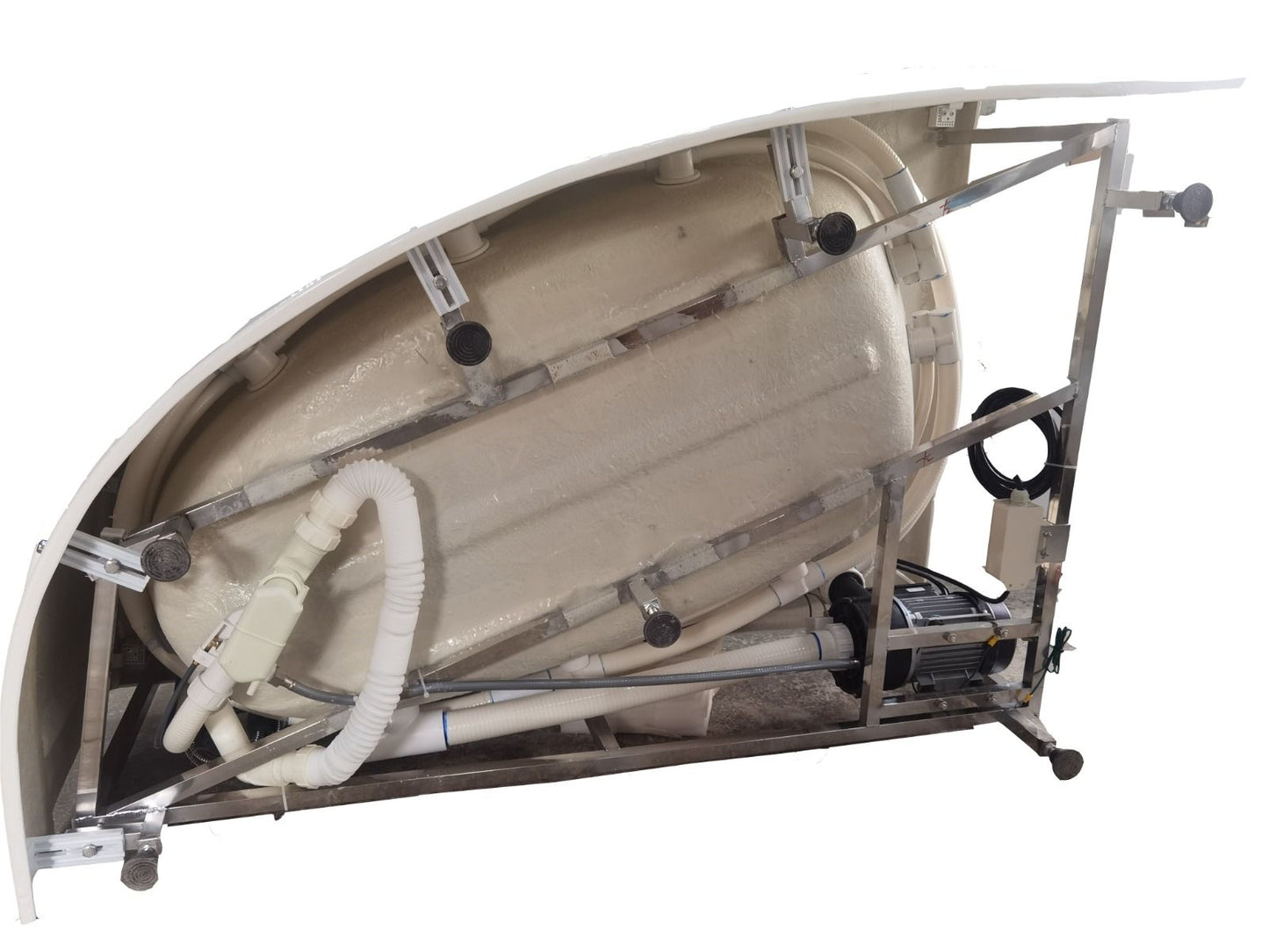 EAGO AM161-L 59" Single Person Corner White Acrylic Whirlpool Bath Tub