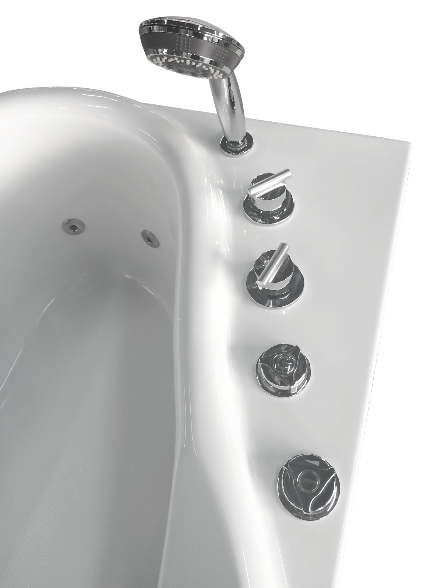 EAGO AM175-L 57'' White Acrylic Jetted Whirlpool Bathtub W/ Fixtures