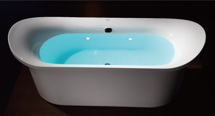 EAGO AM1900 74" White Free Standing Oval Air Bubble Bathtub