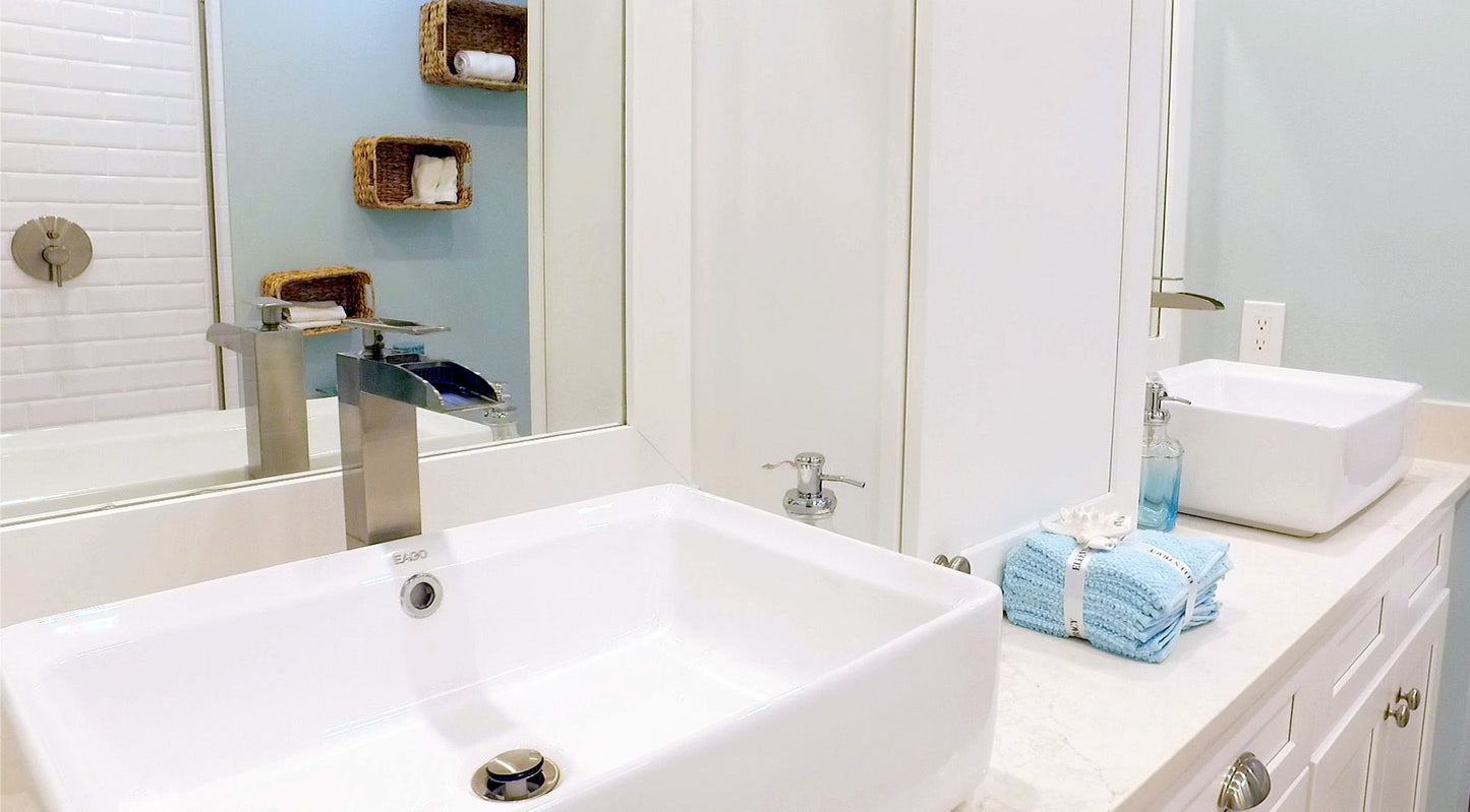 EAGO BA131 20" White Rectangular Porcelain Bathroom Sink with Overflow